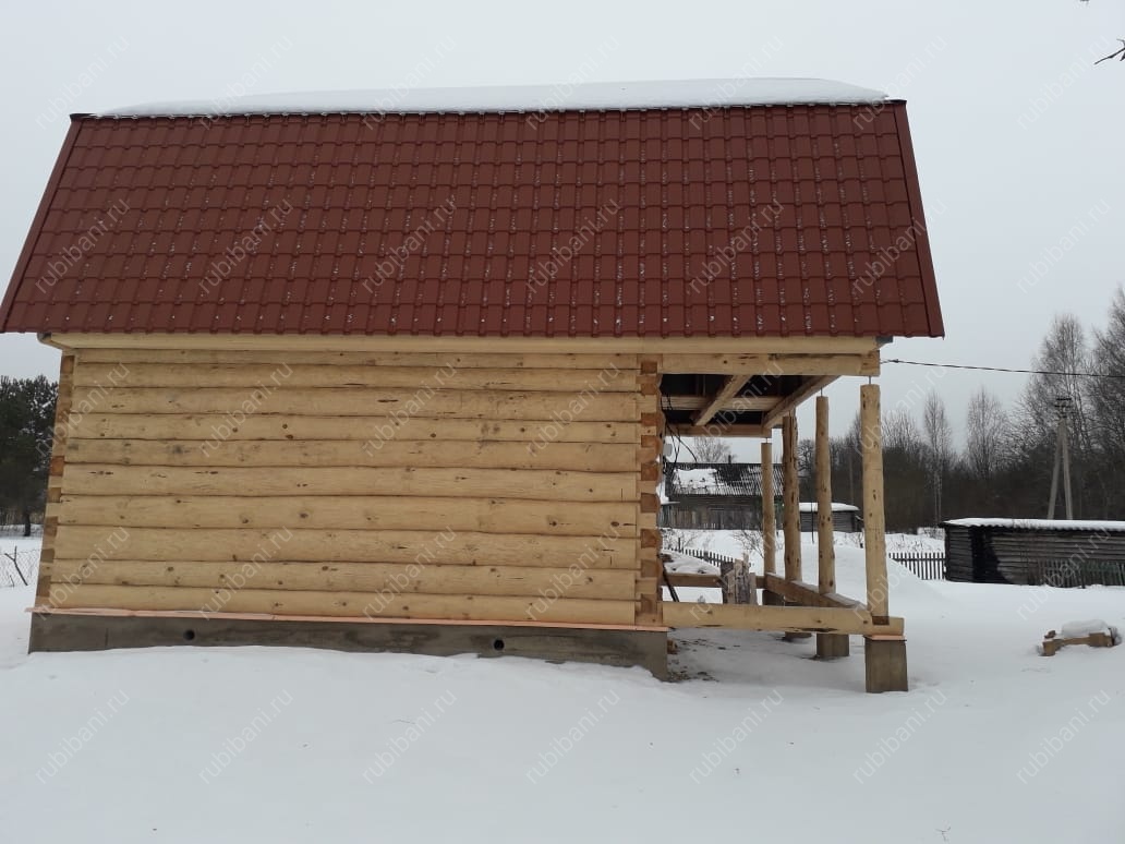 Баня сруб 6 на 6 с террасой и мансардой — фото 3 Баня сруб 6 на 6 с террасой и мансардой — фото 3