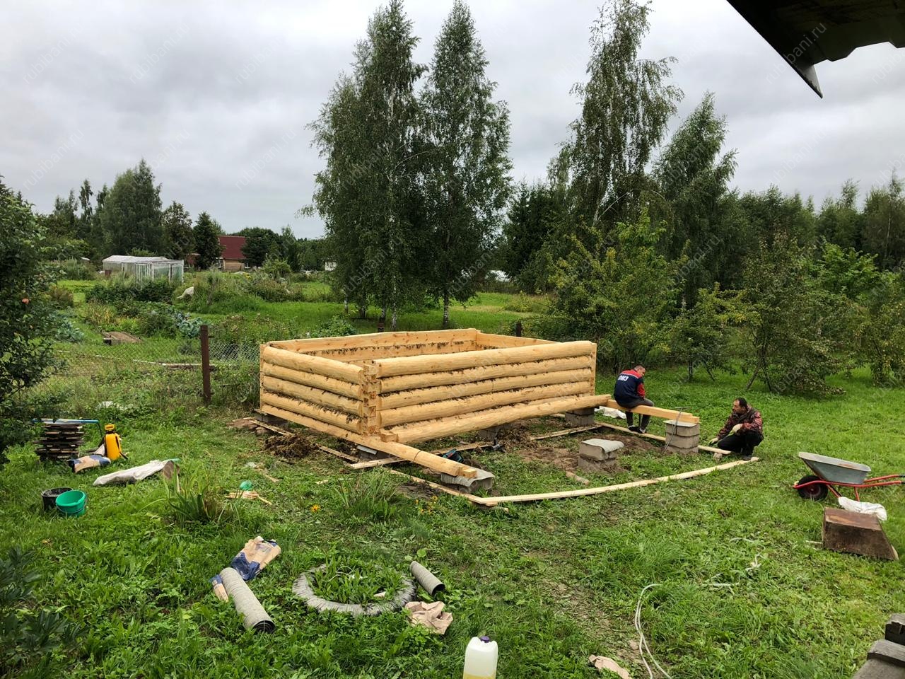 Баня из бревна 3 на 5 с террасой — фото 6 Баня из бревна 3 на 5 с террасой — фото 6