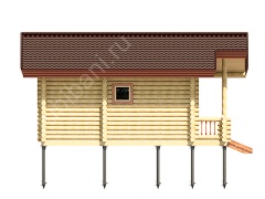 Баня из оцилиндрованного бревна 6×7 (ББ-42), 42 м²