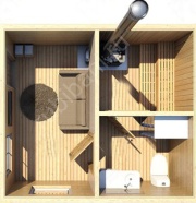 Баня 4×4 с террасой, 16 м²