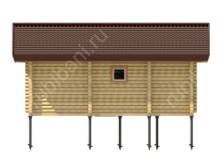 Баня из оцилиндрованного бревна 7×8 м (ББ-48), 48 м²