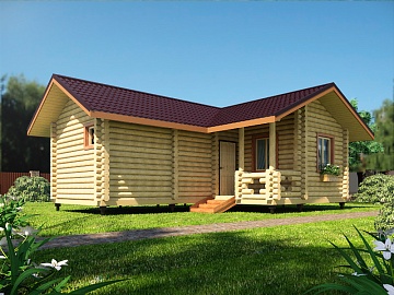 Баня из оцилиндрованного бревна 6.5×9 (ББ-50), 46 м²
