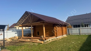 Баня 5×8 с террасой, 25 м² Баня 5×8 с террасой, 25 м²