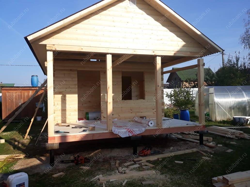 Баня из бруса 6 на 4 с террасой — фото 7 Баня из бруса 6 на 4 с террасой — фото 7