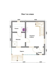 Баня из бруса 6×6 (Б-98), 63 м²