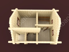 Баня из бревна 4.6×5.5 (ББ-3), 23 м²