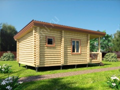 Баня из бревна 8 на 5 с мангальной зоной (ББН-41) 40 м²
