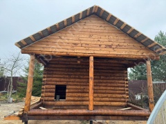 Баня 6×6 м с открытой террасой, 48 м²