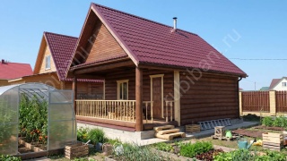 Баня 6×6 с террасой, 48 м²