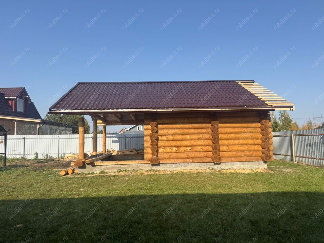Баня 5×8 с террасой, 25 м² Баня 5×8 с террасой, 25 м²