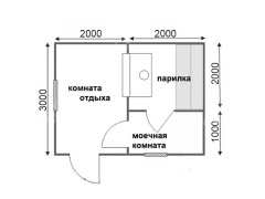 Баня из бруса 3×4 (Б-4), 12 м²