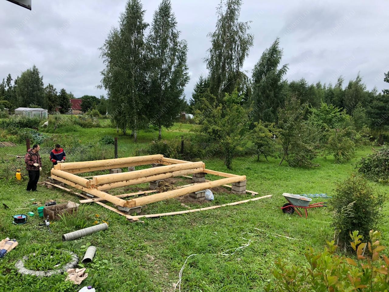 Баня из бревна 3 на 5 с террасой — фото 3 Баня из бревна 3 на 5 с террасой — фото 3