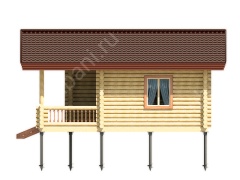 Баня из оцилиндрованного бревна 6×7 (ББ-42), 42 м²