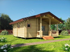 Баня из оцилиндрованного бревна 6×7 (ББ-42), 42 м²
