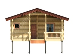 Баня из оцилиндрованного бревна 6×7 (ББ-42), 42 м²