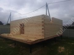 Баня с мансардой и балконом (БН-3) 24 м²